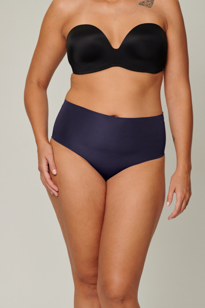 Microfiber High Rise Brief Navy