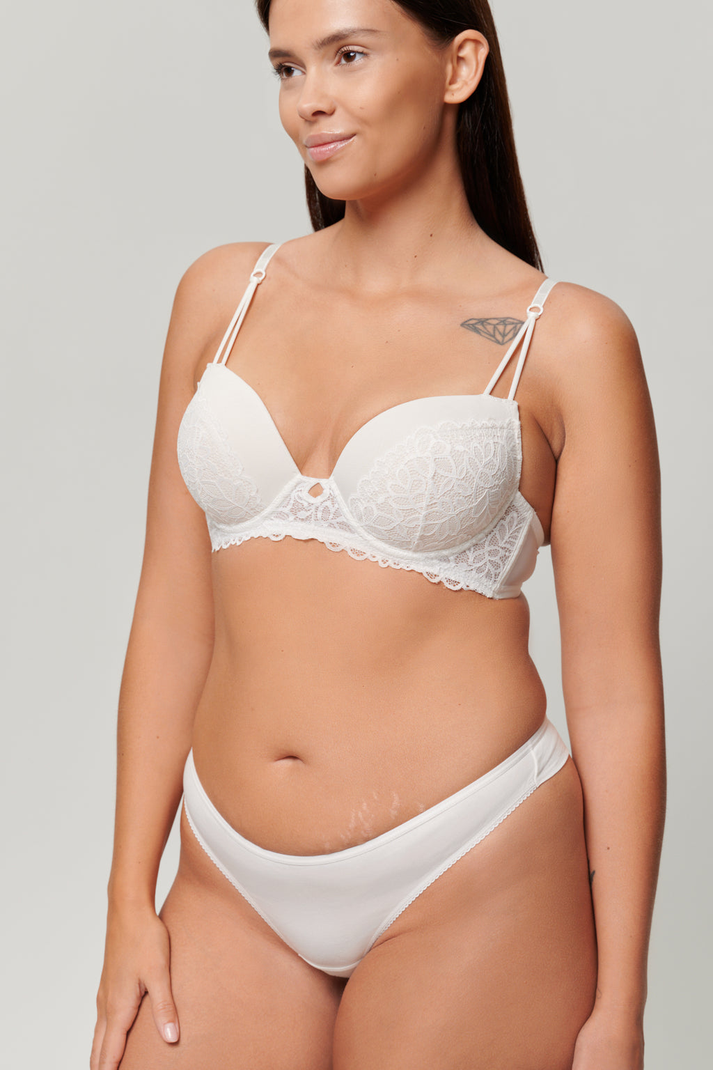 Lace Underwire Bra White
