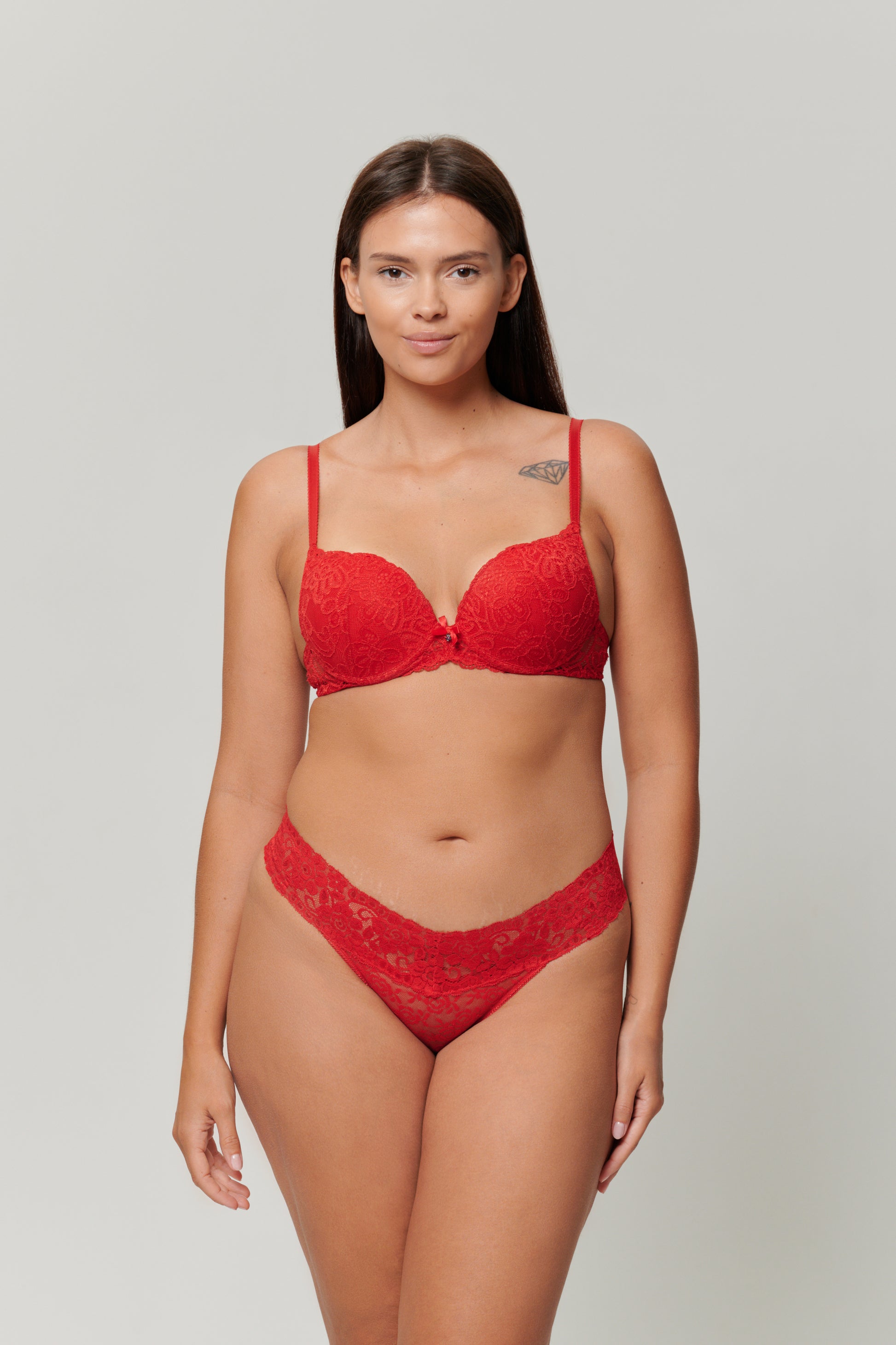 Lace Thong Red