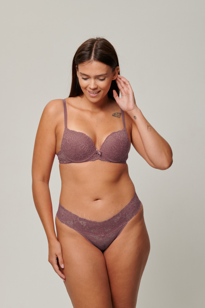 Lace Underwire Bra Dusty Pink