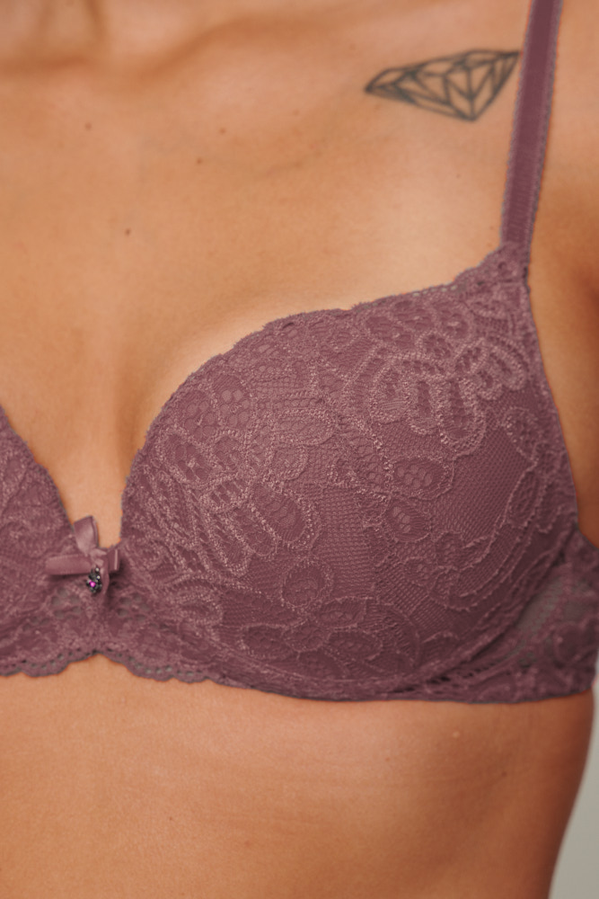 Lace Underwire Bra Dusty Pink