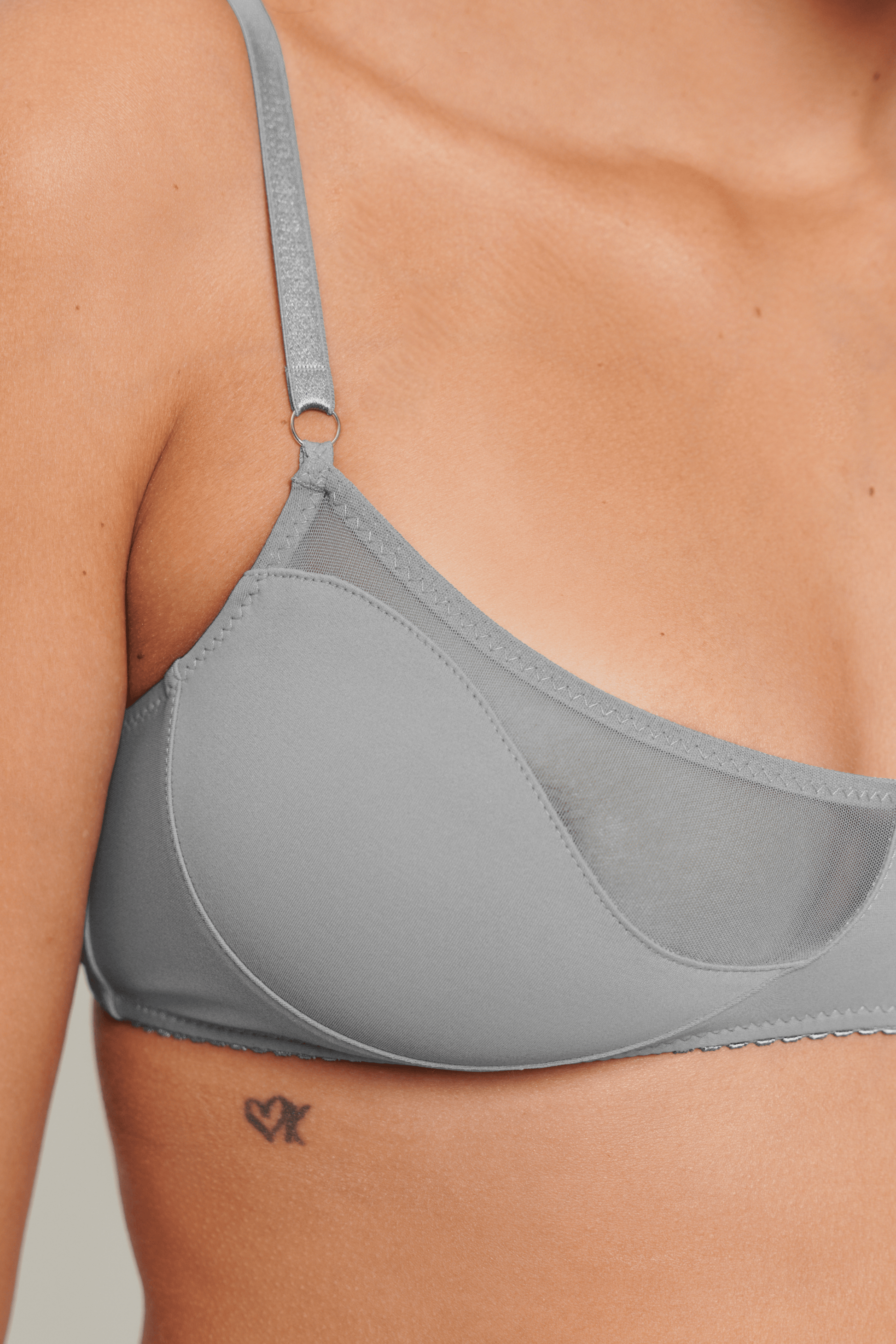 Mesh Soft Bra Grey
