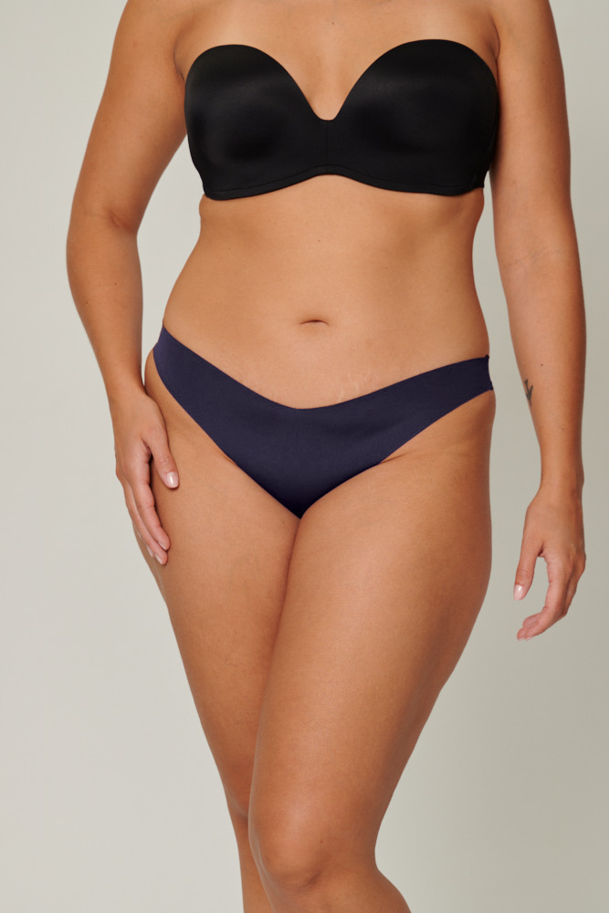 Microfiber Invisible Thong Navy