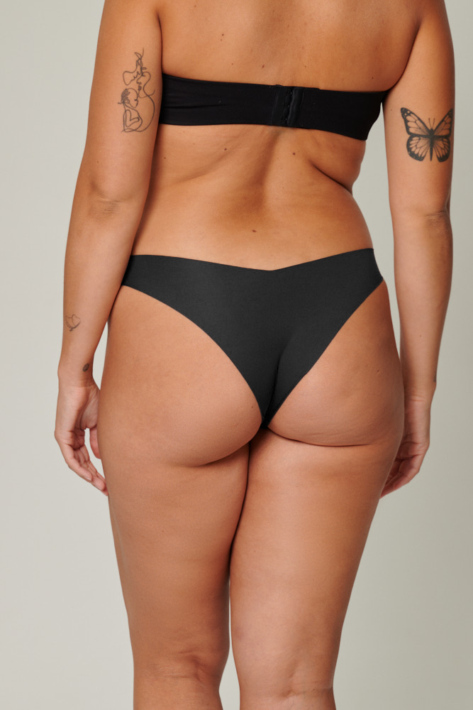 Microfiber Invisible Thong Black