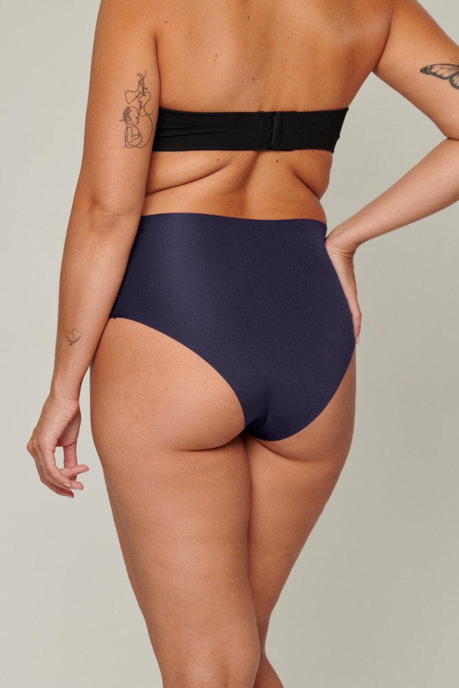 Microfiber High Rise Brief Navy