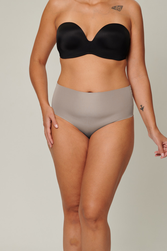 Microfiber High Rise Brief Grey