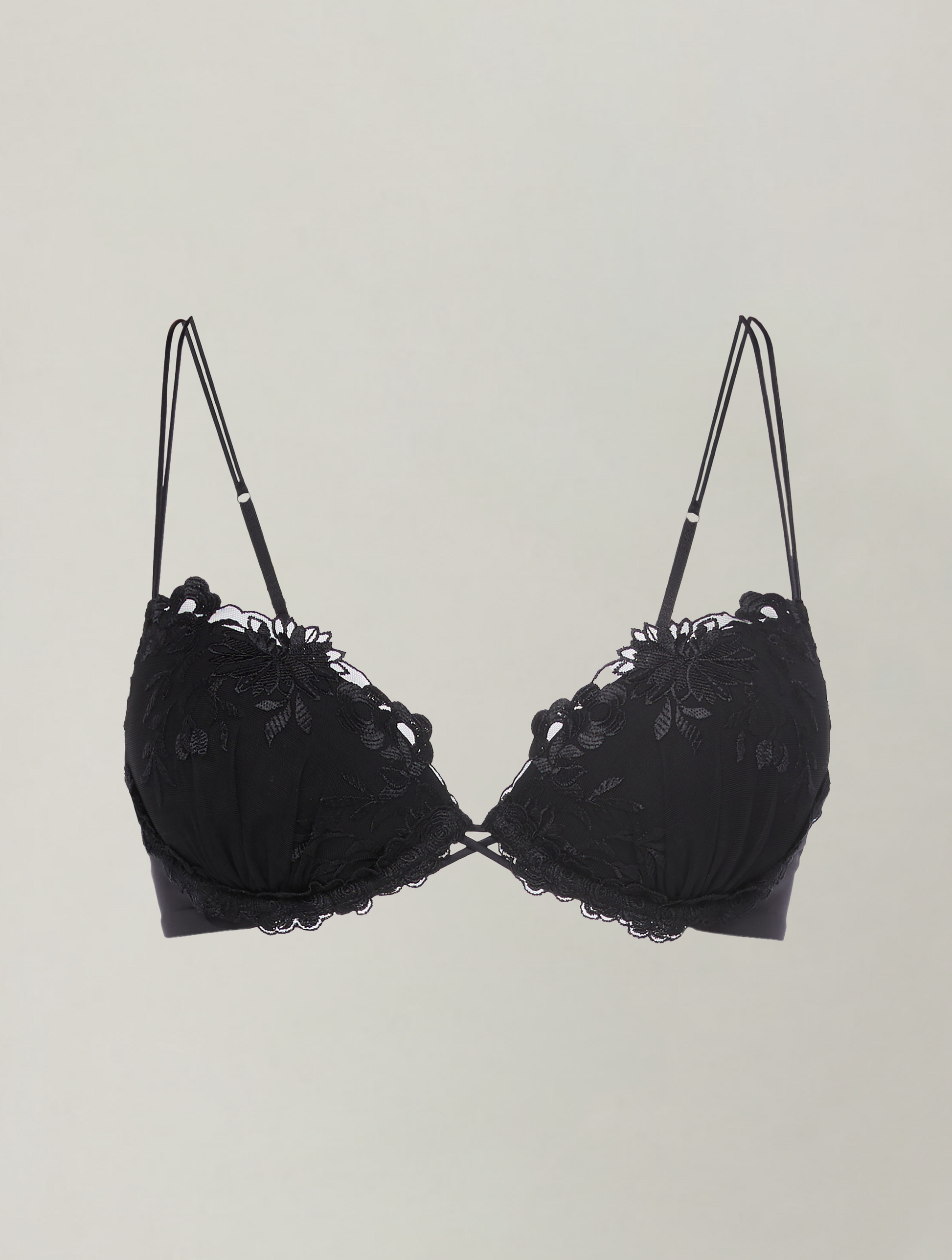 Midnight Embroidered Push-Up Bra